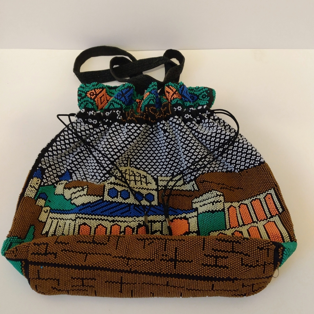 Jerusalem Beaded Drawstring Double Beaded Handle … - image 5